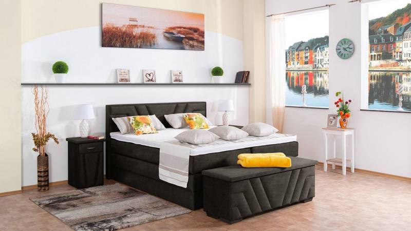 Meisterbetten Boxspringbett Terz (mit Bettkasten, 7-Zonen Taschenfederkernmatratzen, Komfortschaum), Inklusive kostenloser Lieferung und Aufbau von Meisterbetten