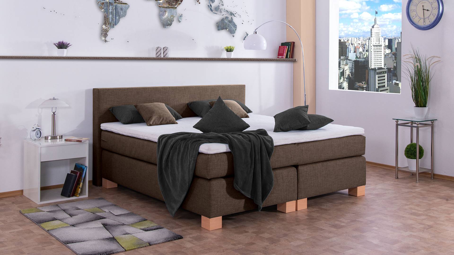 Meisterbetten Boxspringbett Vita 100x220 in W-Brown, Matratzenbezug Nano, Komfortschaum-Topper Meisterbetten Boxspringbett Vita 100x220 in W-Brown, Matratzenbezug Nano, Komfortschaum-Topper von Meisterbetten