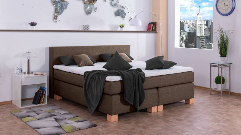 Meisterbetten Boxspringbett Vita 100x220 in W-Brown, Matratzenbezug Nano, Komfortschaum-Topper Meisterbetten Boxspringbett Vita 100x220 in W-Brown, Matratzenbezug Nano, Komfortschaum-Topper von Meisterbetten