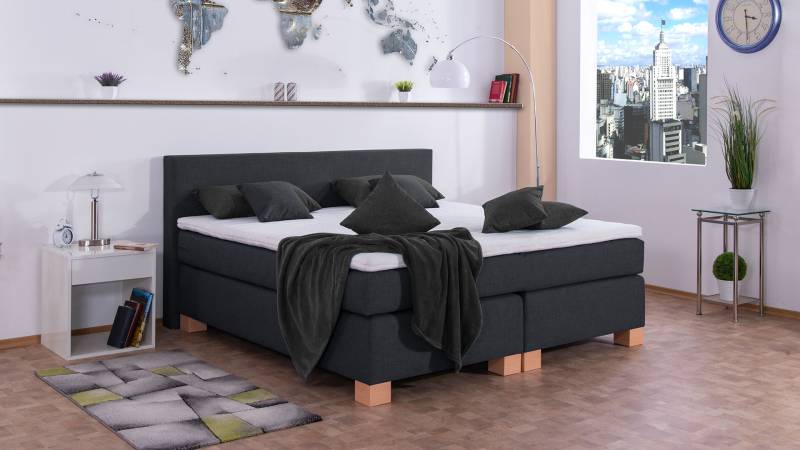 Meisterbetten Boxspringbett Vita 120x200 in W-Anthracite, Matratzenbezug Nano, Komfortschaum-Topper Meisterbetten Boxspringbett Vita 120x200 in W-Anthracite, Matratzenbezug Nano, Komfortschaum-Topper von Meisterbetten