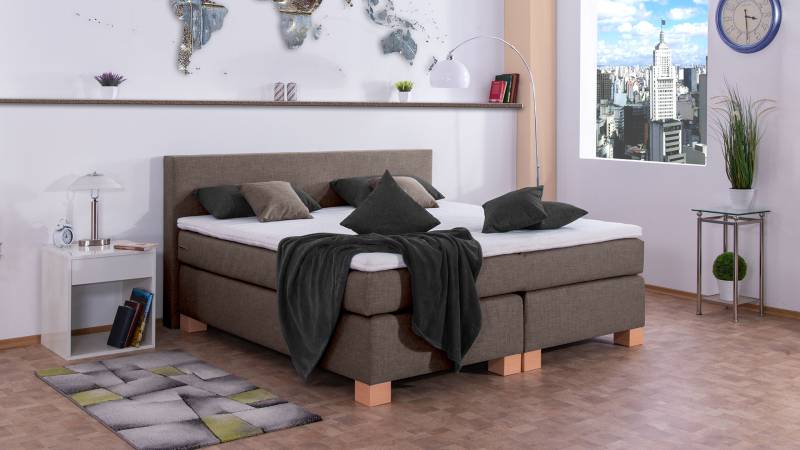 Meisterbetten Boxspringbett Vita 120x200 in W-Grey, Matratzenbezug Nano, Komfortschaum-Topper Meisterbetten Boxspringbett Vita 120x200 in W-Grey, Matratzenbezug Nano, Komfortschaum-Topper von Meisterbetten