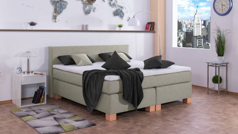 Meisterbetten Boxspringbett Vita 120x200 in W-Silver Grey, Matratzenbezug Nano, Komfortschaum-Topper Meisterbetten Boxspringbett Vita 120x200 in W-Silver Grey, Matratzenbezug Nano, Komfortschaum-Topper von Meisterbetten