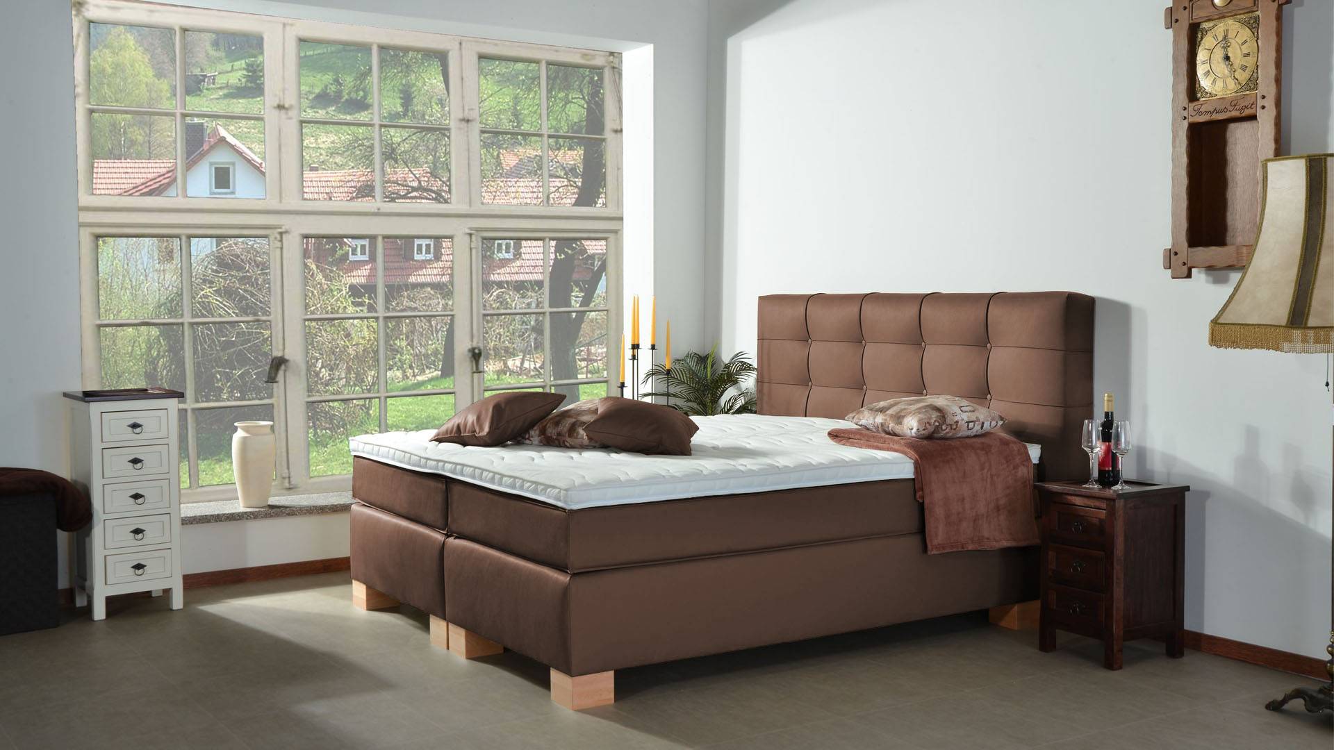 Meisterbetten Boxspringbett Wera 120x200 in KL-Braun, Matratzenbezug Nano, Komfortschaum-Topper Meisterbetten Boxspringbett Wera 120x200 in KL-Braun, Matratzenbezug Nano, Komfortschaum-Topper von Meisterbetten