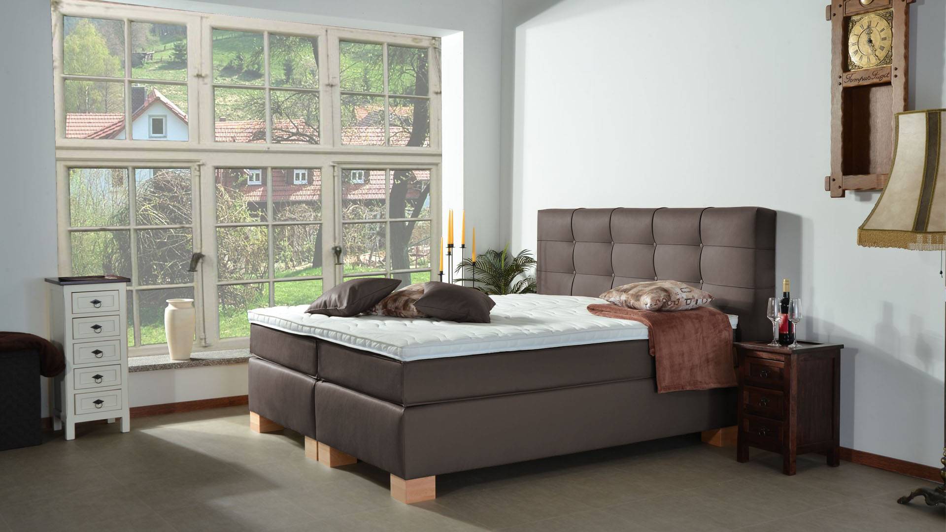 Meisterbetten Boxspringbett Wera 120x200 in KL-Elephant, Matratzenbezug Nano, Komfortschaum-Topper Meisterbetten Boxspringbett Wera 120x200 in KL-Elephant, Matratzenbezug Nano, Komfortschaum-Topper von Meisterbetten