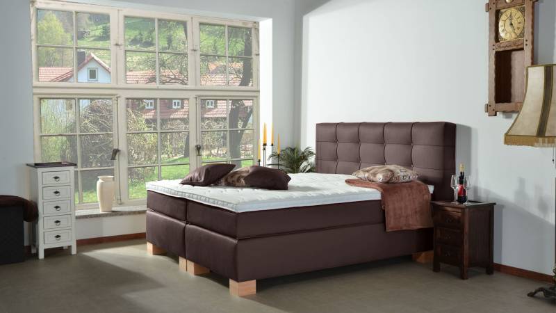 Meisterbetten Boxspringbett Wera 120x200 in KL-Mocca, Matratzenbezug Nano, Komfortschaum-Topper Meisterbetten Boxspringbett Wera 120x200 in KL-Mocca, Matratzenbezug Nano, Komfortschaum-Topper von Meisterbetten