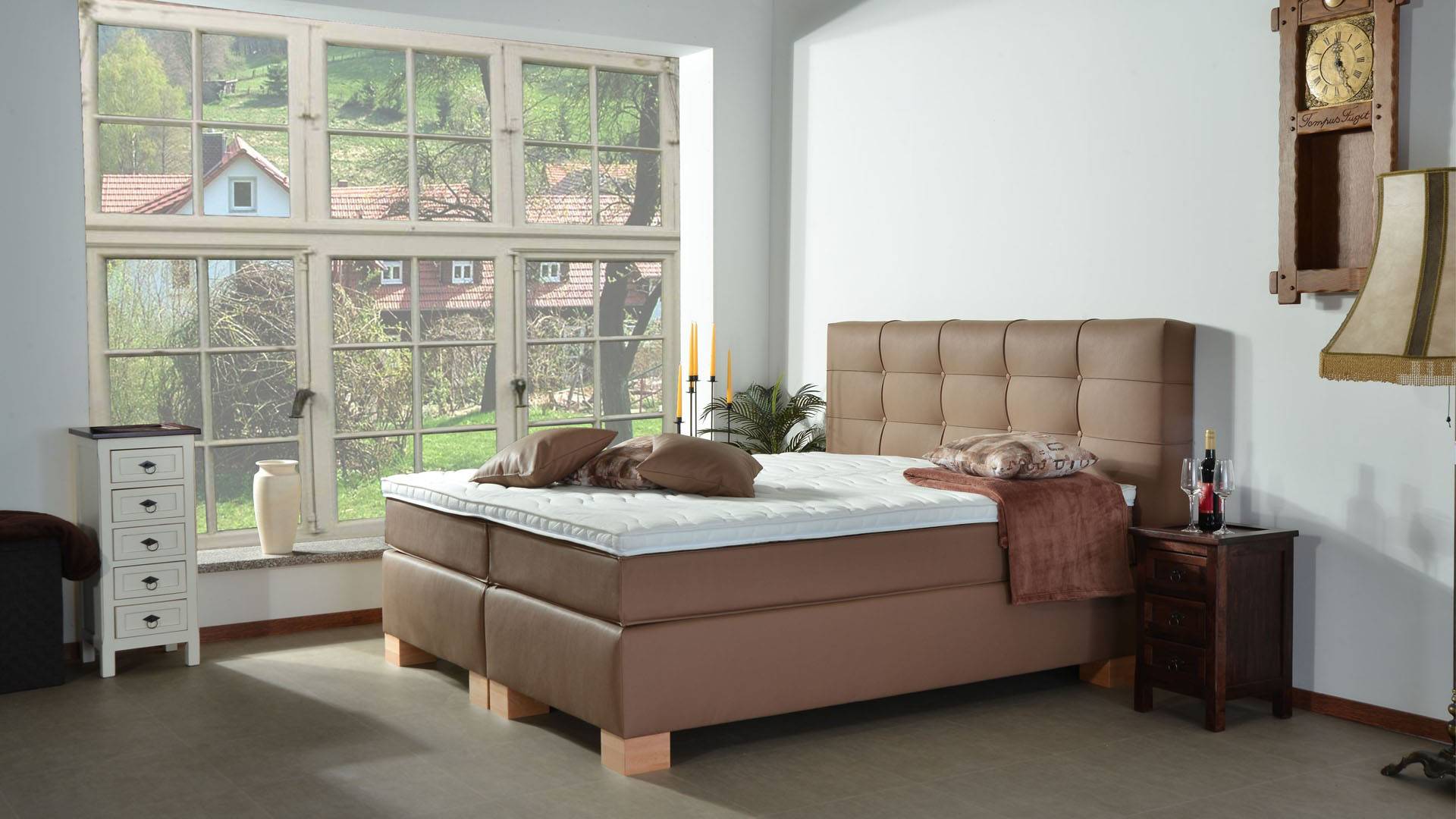 Meisterbetten Boxspringbett Wera 120x200 in KL-Nougat, Matratzenbezug Nano, Komfortschaum-Topper Meisterbetten Boxspringbett Wera 120x200 in KL-Nougat, Matratzenbezug Nano, Komfortschaum-Topper von Meisterbetten