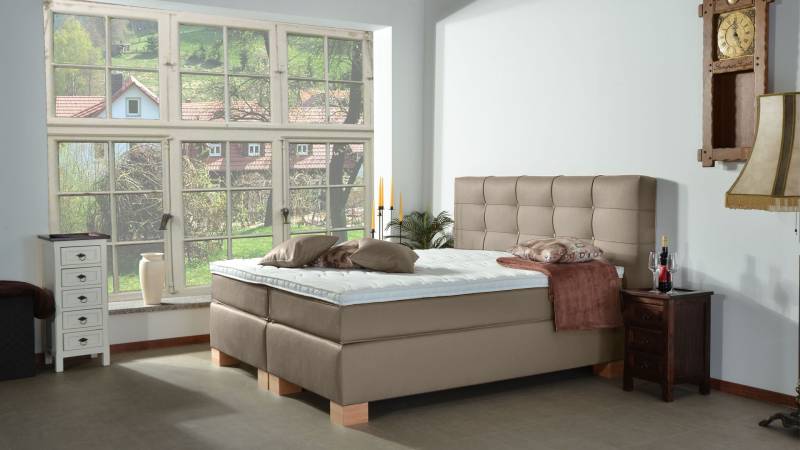 Meisterbetten Boxspringbett Wera 120x200 in KL-Sahara, Matratzenbezug Nano, Komfortschaum-Topper Meisterbetten Boxspringbett Wera 120x200 in KL-Sahara, Matratzenbezug Nano, Komfortschaum-Topper von Meisterbetten