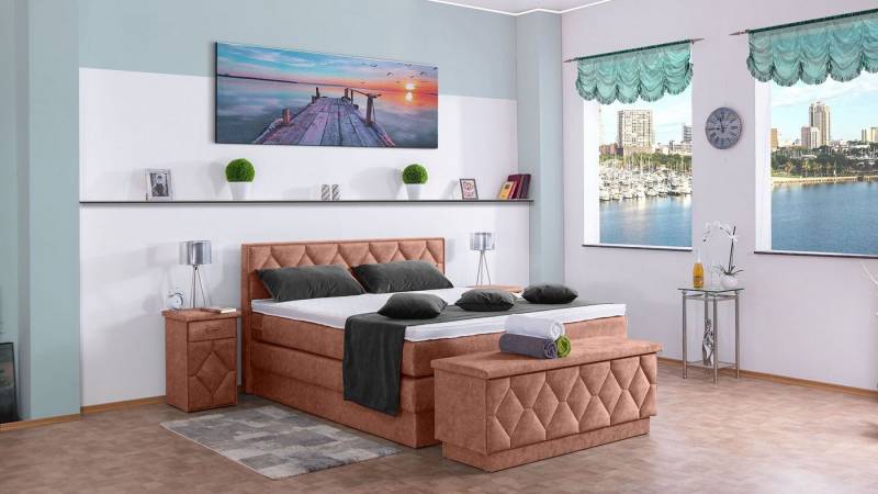 Meisterbetten Boxspringbett Yara (mit Bettkasten, 7-Zonen Taschenfederkernmatratzen, Ergoflex), Inklusive kostenloser Lieferung und Aufbau von Meisterbetten