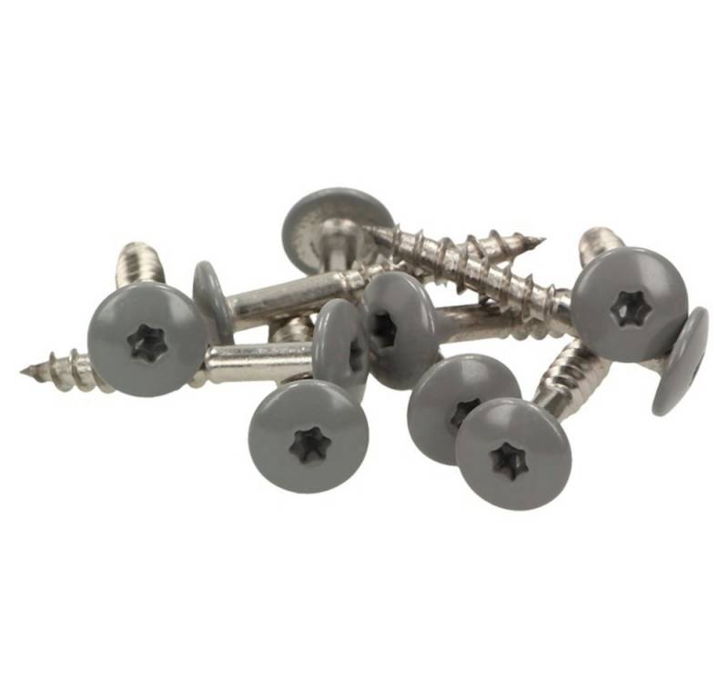 Meisterling® Fassadenschraube INOX, (V4A - 5,5 x 25 mm, Flachkopf Torx T20, 100 Stk), Dunkelgrau von Meisterling®