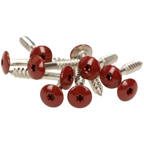 100x MEISTERLING® Fassadenschrauben INOX V4A 5,5 x 35 mm – Flachkopf Torx T20 + 1 Bit – Oxidrot von Meisterling