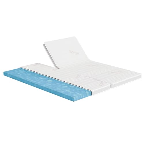 Meisterschlaf Gelschaum+ Split-Topper 180x210 cm – Höhe 9cm – Gelax RG 50 – Oeko-TEX® Standard 100 – Tencel™ Lyocell 3D Doppeltuch-Bezug waschbar – für weicheres Liegegefühl – Made in Germany von Meisterschlaf