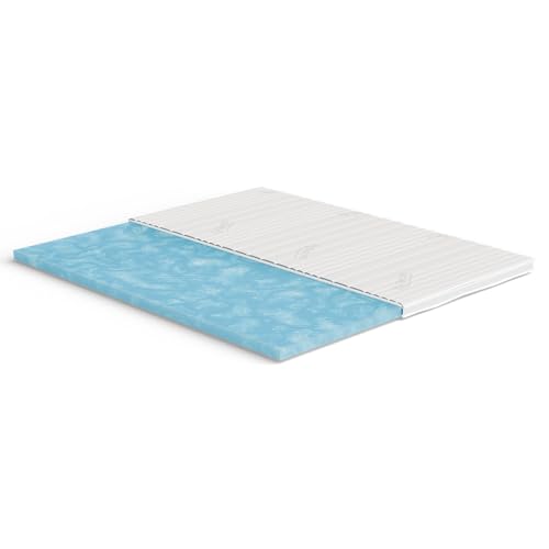 Meisterschlaf Gelschaum Topper 145x200 cm – Höhe 7cm – RG 50 – Oeko-TEX® Standard 100 – Tencel™ Lyocell 3D Doppeltuch-Bezug waschbar – für weicheres Liegegefühl auf harten Matratzen – Made in Germany von Meisterschlaf