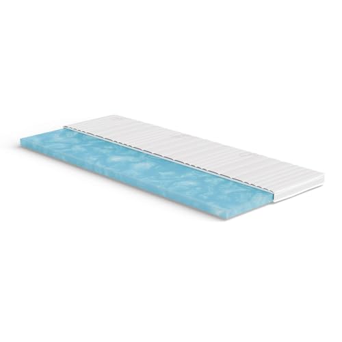 Meisterschlaf Gelschaum Topper 70x190 cm – Höhe 7cm – RG 50 – Oeko-TEX® Standard 100 – Tencel™ Lyocell 3D Doppeltuch-Bezug waschbar – für weicheres Liegegefühl auf harten Matratzen – Made in Germany von Meisterschlaf