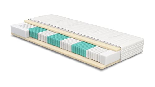Meisterschlaf Matratze 105x210 cm - SERA H4 - Tencel - Orthopädische 7-Zonen - Höhe 22 cm - Ideal für Allergiker & Schwitzer - Tonnentaschen - Taschenfederkernmatratze 105x210 von Meisterschlaf