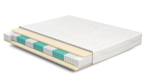 Meisterschlaf Matratze 270x220 cm - SERA H5 - Tencel - Orthopädische 7-Zonen - Höhe 22 cm - Ideal für Allergiker & Schwitzer - Tonnentaschen - Taschenfederkernmatratze 270x220 von Meisterschlaf