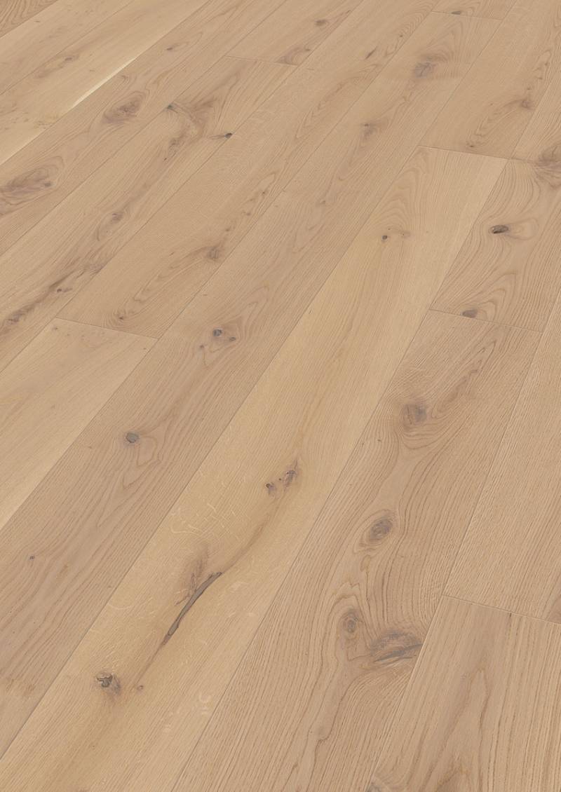 MEISTER Parkettboden MeisterParkett. longlife PD 400 2200 x 180 x 13 mm 9010 Eiche authentic creme gebürstet ultramattlackiert von Meisterwerke