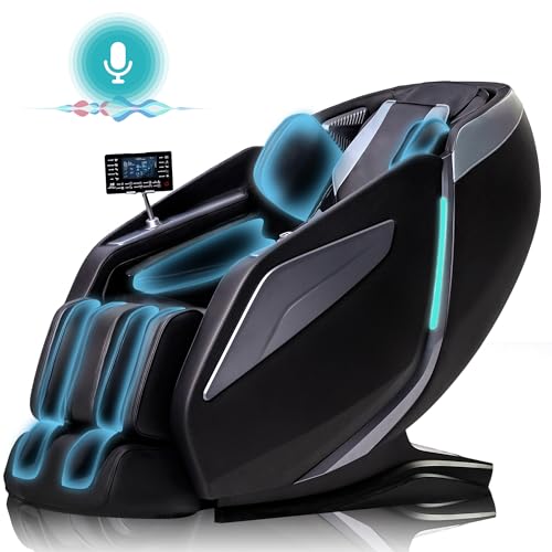 MeitFith 4D Massagesessel Ganzkörpermassage Shiatsu Massagematte Massagesessel mit Wärmefunktion Massage Stuhl Massage Chair fußmassagegerät, Schwarz von MeitFith