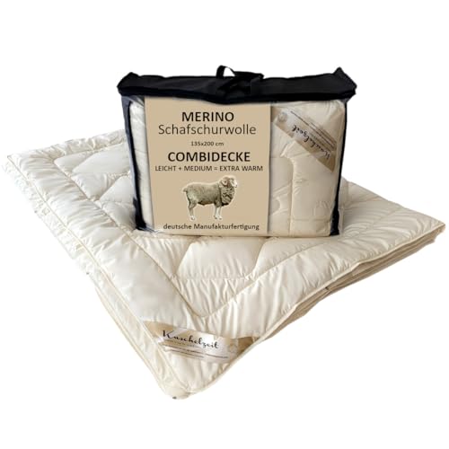 Meivita Merino Schafschurwolle Combi Bett - Vierjahreszeiten Decke in 135x200 cm von Meivita