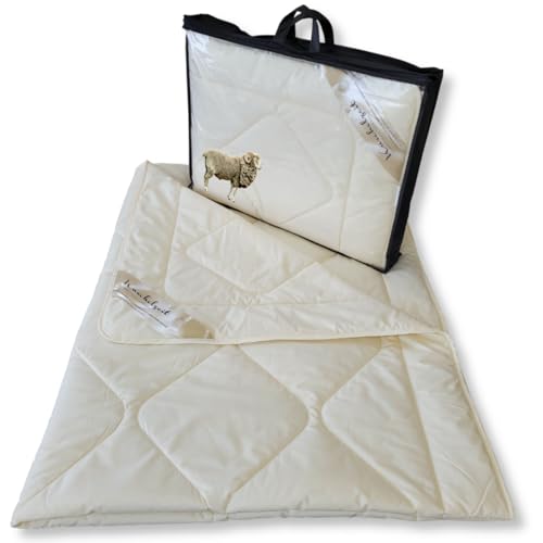 Meivita Merino Schafschurwolle Sommerdecke EXTRA LEICHT in 155x220 cm im Wärmebereich 1 Made in Germany von Meivita