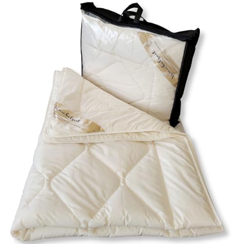 Merino Schaf Schurwoll Sommerdecke mit Zirbe in 135x200 cm Sommerbett Zirbenholz Spänen von Meivita