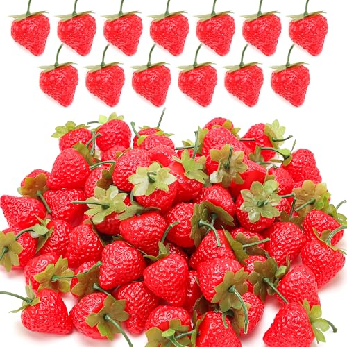 Meiwlong 30 PCS Künstliche Simulation Erdbeeren Gefälscht Lebensecht Rot Requisiten Dekoration Faux Kunststoff Klein Früchte Party Urlaub Fest Haushalt Küche von Meiwlong