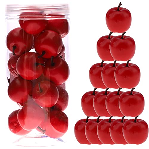 Meiwlong 27 PCS Gefälscht Künstliche Lebensecht Rot Apfel Dekoration Haushalt Faux Realistisch Kunststoff Früchte Ornament Party Weihnachten Innen Fest von Meiwlong