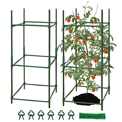 Meiwlong 81cm Tomatenkäfig Gemüse Spalier Zusammengesetzte Garten Pflanzen Stanzen Unterstützung Rahmen Kit Verbindungsstücke Krawatten Clips Gurken Rebe Klettern im Freien von Meiwlong