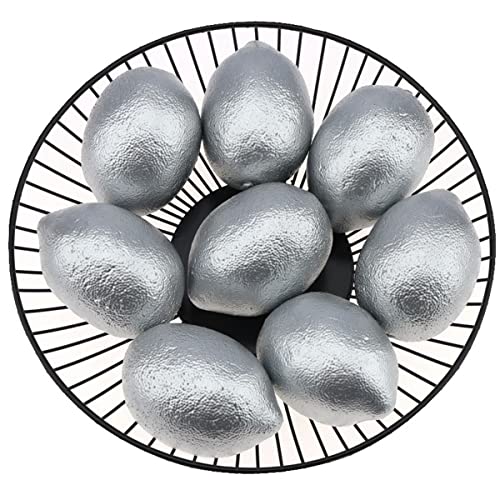 Meiwlong 8PCS Künstliche Gefälscht Silber Zitrone Faux Lebensecht Früchte Modell Dekoration Realistisch Kunststoff Anzeige Requisiten Haushalt Küche Weihnachten von Meiwlong