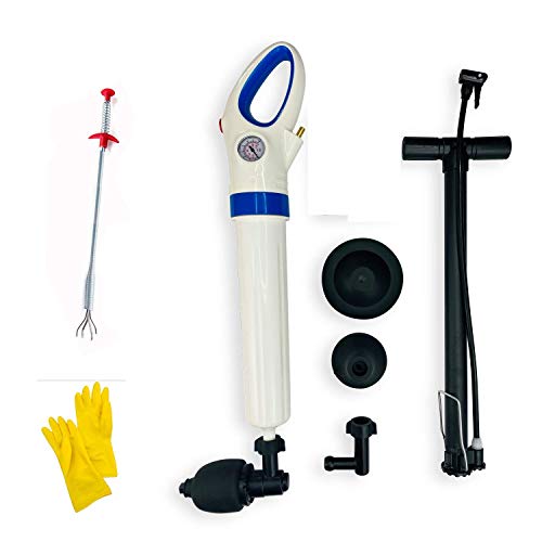 Meiyijia WC Plunger Ultrahochdruck Multi-Funktions-Abflussreiniger mit 4 Kolbenkopf für Toilette, Reinigungspumpe verwendbar für Toilette, Badewanne, Dusche, Wanne (Luftpumpenfüllung/Stil) von Meiyijia