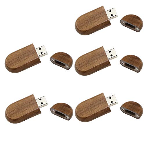5 Stück Holz USB Flash Drive Speicherstick USB 2.0/3.0 Memory Stick mit Holz (2.0/128GB) von Meiyuexiang