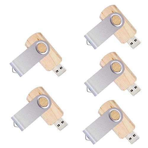 5 Stück Holz USB Flash Drive Speicherstick USB 2.0/3.0 Memory Stick mit Holz (2.0/32GB) von Meiyuexiang