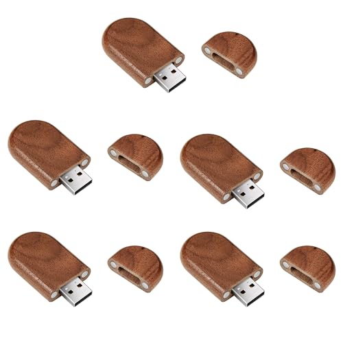 5 Stück Holz USB Flash Drive Speicherstick USB 2.0/3.0 Memory Stick mit Holz (3.0/128GB) von Meiyuexiang