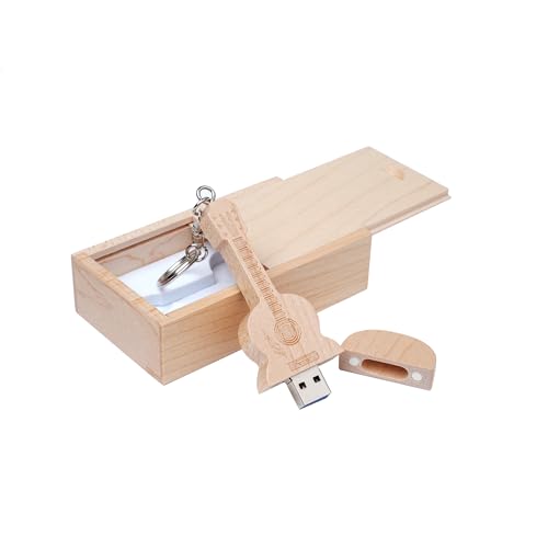 Guitar Shaped Maple Wood Memory Stick USB Flash Drive in Wood Box (3.0/64GB, Maple Wood) von Meiyuexiang