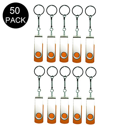 Meiyuexiang USB-Speicherstick mit Drehgelenk, USB 2.0, faltbar, 16 GB, Orange, 50 Stück von Meiyuexiang