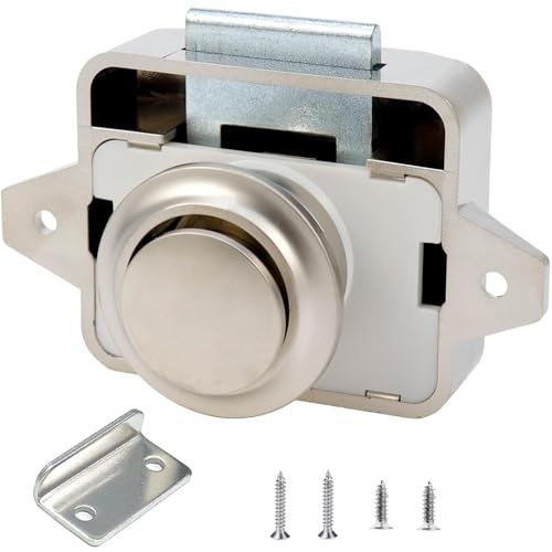 MejaRizon Push Lock Schloss, Zinklegierung Push-Lock, Schlüsselloses RV Schrankschlösser mit Groß Push Button, Camping Schrank Verschluss Geeignet für Schrank, Holzschrank, Wohnmobile(Champagne Gold) MejaRizon Push Lock Schloss, Zinklegierung Push-Lock, Schlüsselloses RV Schrankschlösser mit Groß Push Button, Camping Schrank Verschluss Geeignet für Schrank, Holzschrank, Wohnmobile(Champagne Gold) von MejaRizon