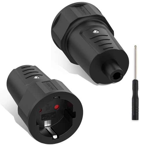 MejaRizon Schuko Kupplung, 2 Stück Schuko Stecker Kupplung mit Schraubenzieher, 250V/16A, IP20 Schuko Kupplung Außenbereich für 8mm Kabel, Eurokupplung Geeignet für Kabelverlängerungen MejaRizon Schuko Kupplung, 2 Stück Schuko Stecker Kupplung mit Schraubenzieher, 250V/16A, IP20 Schuko Kupplung Außenbereich für 8mm Kabel, Eurokupplung Geeignet für Kabelverlängerungen von MejaRizon