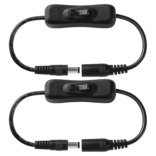 DC Inline-Ein/Aus-Schalter 5.5 x 2.1 mm 2 Stück, 12V DC Power Inline Kabel mit Schalter, Männlich zu Weiblich,C Buchse Stecker Verbinder Kabel Wippschalter für LED Streifen und andere 24V Geräte DC Inline-Ein/Aus-Schalter 5.5 x 2.1 mm 2 Stück, 12V DC Power Inline Kabel mit Schalter, Männlich zu Weiblich,C Buchse Stecker Verbinder Kabel Wippschalter für LED Streifen und andere 24V Geräte von MejaRizon