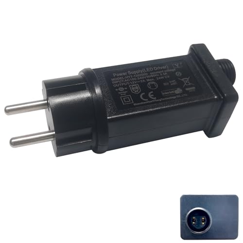 12V 2A Lichterkette Netzteil Adapter, Wasserdicht IP44 Transformatoren, LED Netzteil Adapter, LED Niederspannungs Lichterkette Außen Trafo Geeignet für Weihnachtsbaum Lichter, Eiszapfenlichter 12V 2A Lichterkette Netzteil Adapter, Wasserdicht IP44 Transformatoren, LED Netzteil Adapter, LED Niederspannungs Lichterkette Außen Trafo Geeignet für Weihnachtsbaum Lichter, Eiszapfenlichter von MejaRizon