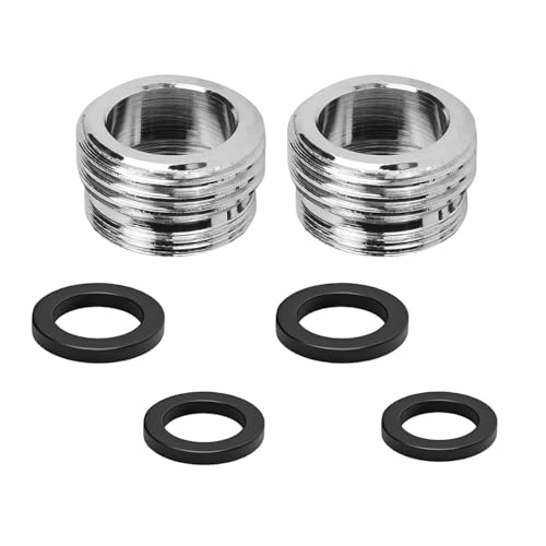 MejaRizon Wasserhahn Adapter, 2 Stück M22-M24 Außengewinde Doppelgewinde Gewindeadapter Metall Wasserhahnadapter mit Gummidichtung, für Küchenarmaturen, Wasserfilter und Schläuche, Wassersparfunktion MejaRizon Wasserhahn Adapter, 2 Stück M22-M24 Außengewinde Doppelgewinde Gewindeadapter Metall Wasserhahnadapter mit Gummidichtung, für Küchenarmaturen, Wasserfilter und Schläuche, Wassersparfunktion von MejaRizon