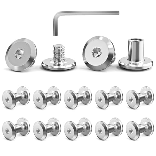 10 Stück Verbindungsschrauben M3 x 5 mm, Edelstahl A2 V2A, Möbelschrauben Hülsenmutter mit Innensechskantschlüsseln, Möbelverbinder Schrankverbinder Eignen Sich zum Verbinden von Holzbrettern von MejaRizon