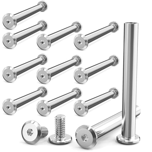 10 Stück Verbindungsschrauben M4 x 40 mm, Edelstahl A2 V2A, Möbelschrauben Hülsenmutter, Möbelverbinder Schrankverbinder Eignen Sich zum Verbinden von Holzbrettern von MejaRizon