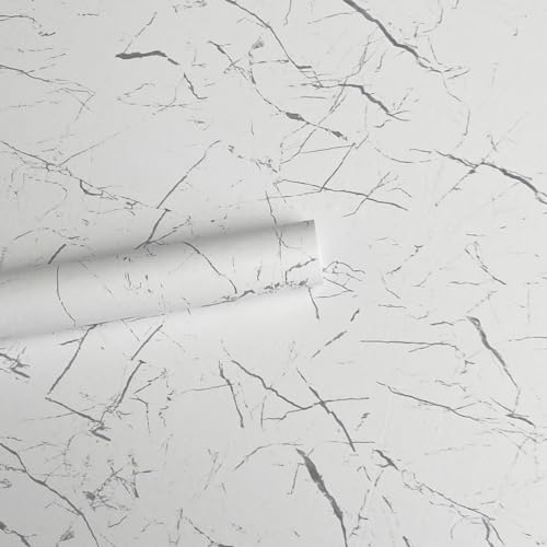 Mejale Möbelfolie Selbstklebend Marmor Folie, Marmor Weiß Klebefolie Möbel Wasserdicht Tapete PVC Möbelaufkleber für Möbel DIY Küche Fensterbank Schrank, 30cmX3m Mejale Möbelfolie Selbstklebend Marmor Folie, Marmor Weiß Klebefolie Möbel Wasserdicht Tapete PVC Möbelaufkleber für Möbel DIY Küche Fensterbank Schrank, 30cmX3m von Mejale