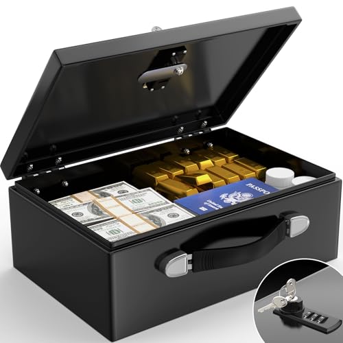 Mejasg 18L Tragbarer Feuerfeste Dokumentenbox Tresor Feuerfest mit Zahlencode und Schlüssel, Safe Tresor für Zuhause mit Griff, Dokumentenbox Feuerfest Wasserdicht für Bargeld Medikamente A4 Dokumente Mejasg 18L Tragbarer Feuerfeste Dokumentenbox Tresor Feuerfest mit Zahlencode und Schlüssel, Safe Tresor für Zuhause mit Griff, Dokumentenbox Feuerfest Wasserdicht für Bargeld Medikamente A4 Dokumente von Mejasg