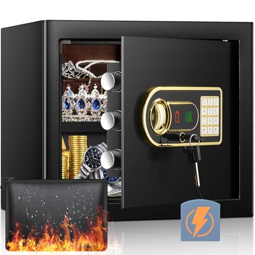 Mejasg 35L Safe Tresor Feuerfest mit Feuerfest Wasserdicht Geldtasche, Digitaler Möbeltresor mit Herausnehmbares Regal&Externes Batteriefach, Wandtresor Tresor für Zuhause Bargeld Schmuck A4 Dokumente Mejasg 35L Safe Tresor Feuerfest mit Feuerfest Wasserdicht Geldtasche, Digitaler Möbeltresor mit Herausnehmbares Regal&Externes Batteriefach, Wandtresor Tresor für Zuhause Bargeld Schmuck A4 Dokumente von Mejasg