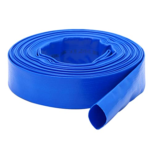 20m x 32mm Flachwasserentladungspumpe Teichschlauch PVC verstärkt mit Polyester blau von Meksular