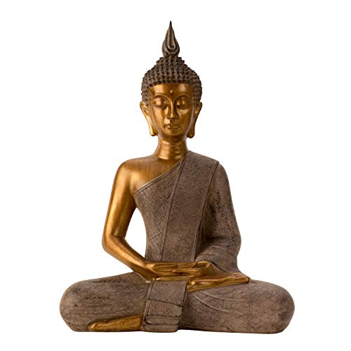 Mel-O-Design Elegante XL Buddha Skulptur 43,5 cm Hoch 31 cm Breit Buddhismus Feng Shui 1.5 von Mel-O-Design GmbH