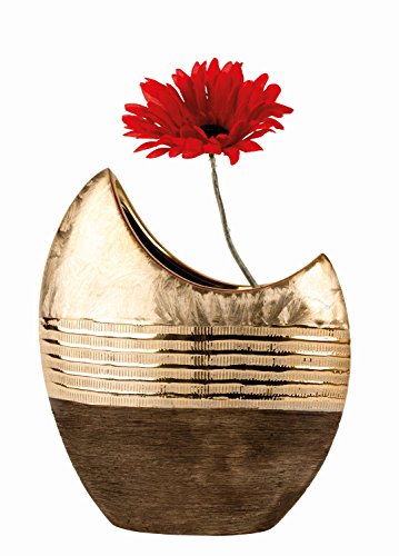 Mel-O-Design Exklusive hochwertige Vase - Höhe 23 cm - Dekovase in Gold - Keramik - modern von Mel-O-Design GmbH