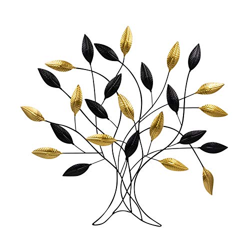 Mel-O-Design GmbH Moderne Metall-Wanddekoration Baum zum Hängen gold/schwarz 57,5 x 60 cm Lebensbaum Wandbild Metallbild von Mel-O-Design GmbH