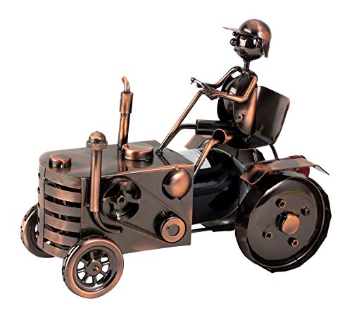 Mel-O-Design Stylischer Weinhalter Traktor Metall Höhe 25 cm Länge 29 cm Weinflaschenhalter von Mel-O-Design GmbH
