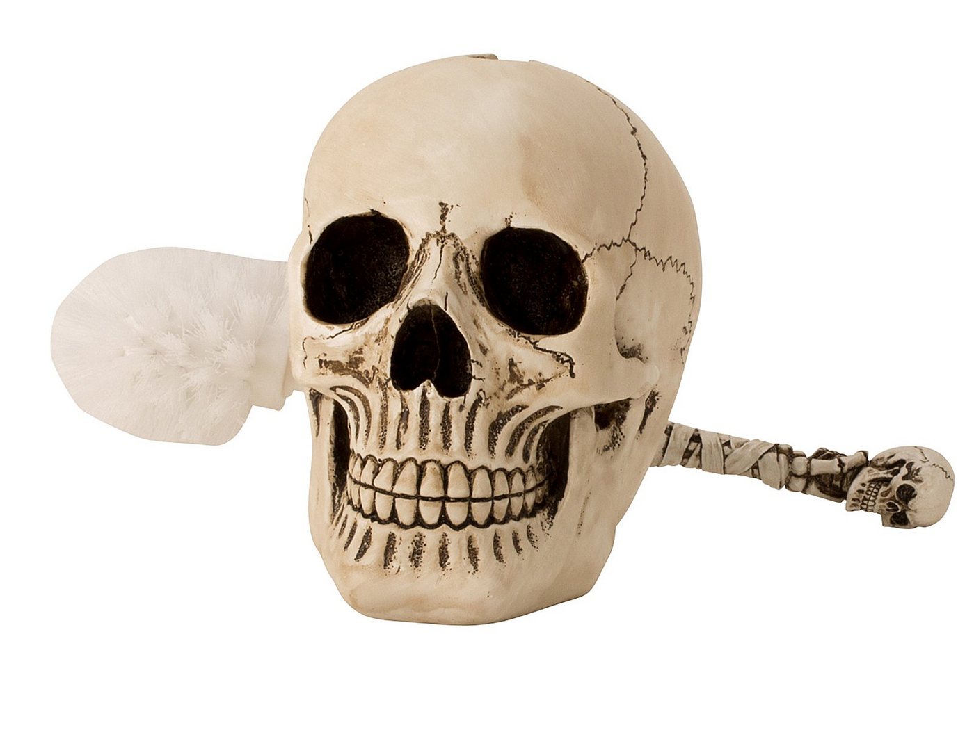Mel-O-Design Dekofigur 2096 Halloween Klobürste Totenkopf beige von Mel-O-Design